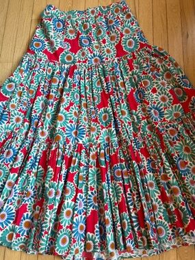LA DOUBLEJ Tiered Floral Print Maxi Big Skirt Size Medium NWOT